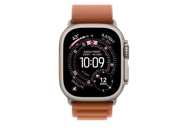 Apple - Sløyfe for smart armbåndsur - 49 mm, naturlig titanfinish - Medium størrelse - terrakotta - for Watch Hermès Series 9, SE 3, Series 10, Ser...