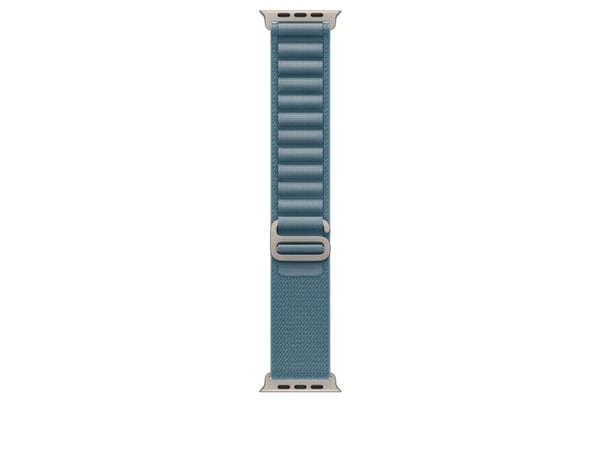 Apple - Sløyfe for smart armbåndsur - 49 mm, naturlig titanfinish - Liten størrelse - lys blå - for Watch Hermès Series 9, SE 3, Series 10, Series ...