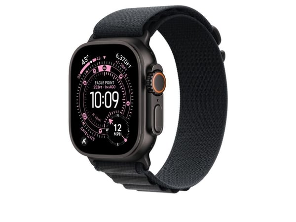 Apple - Sløyfe for smart armbåndsur - 49 mm, svart titanfinish - Medium størrelse - svart - for Watch Hermès Series 9, SE 3, Series 10, Series 11, ...