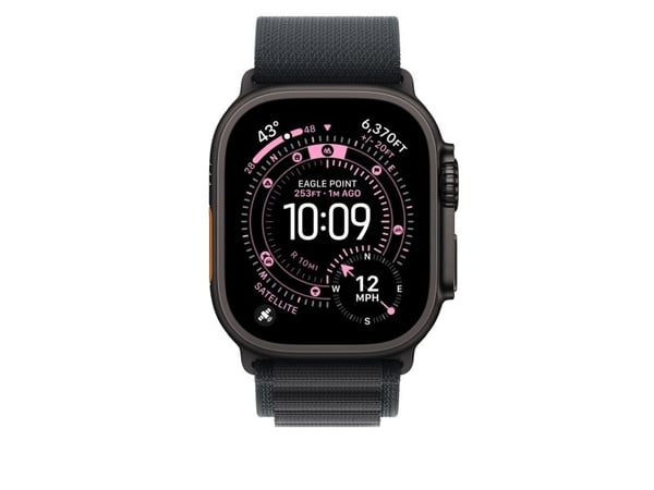 Apple - Sløyfe for smart armbåndsur - 49 mm, svart titanfinish - Medium størrelse - svart - for Watch Hermès Series 9, SE 3, Series 10, Series 11, ...