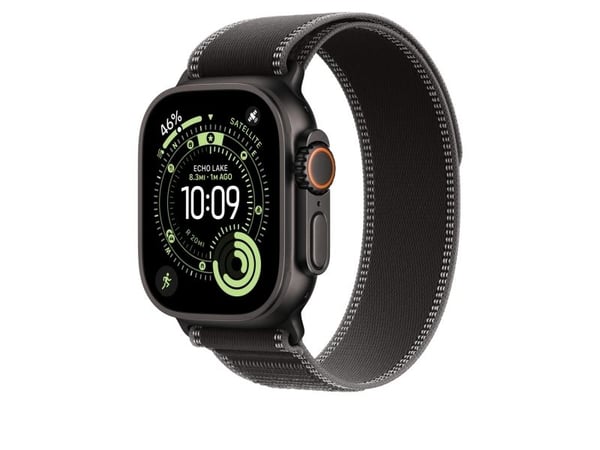 Apple - Sløyfe for smart armbåndsur - 49 mm, svart titanfinish - S/M-størrelse - svart/trekull - for Watch Hermès Series 9, SE 3, Series 10, Series...