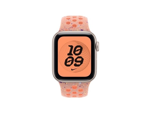 Apple Nike - Band för smart klocka - 40mm - storlek S/M - alpenglow rosa - för Watch Hermès Series 7, Hermès Series 9, SE 3, Series 10, Series 11, ...