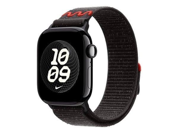 Apple Nike - Sløyfe for smart armbåndsur - 42mm - 130 - 190 mm - midnatts sort - for Watch Hermès Series 7, Hermès Series 9, SE 3, Series 10, Serie...