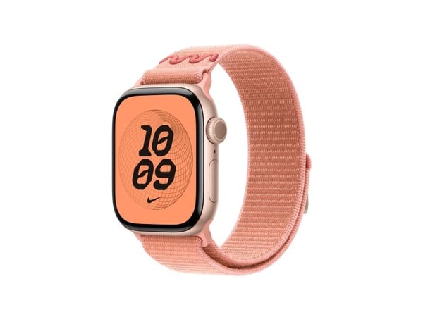 Apple Nike - Sløyfe for smart armbåndsur - 42mm - 130 - 190 mm - alpenglow rosa - for Watch Hermès Series 7, Hermès Series 9, SE 3, Series 10, Seri...
