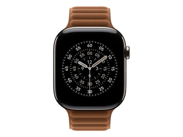 Apple - Klokkestropp for smart armbåndsur - 46mm - S/M-størrelse - karamell - for Watch Hermès Series 9, SE 3, Series 10, Series 11, Series 8, Seri...
