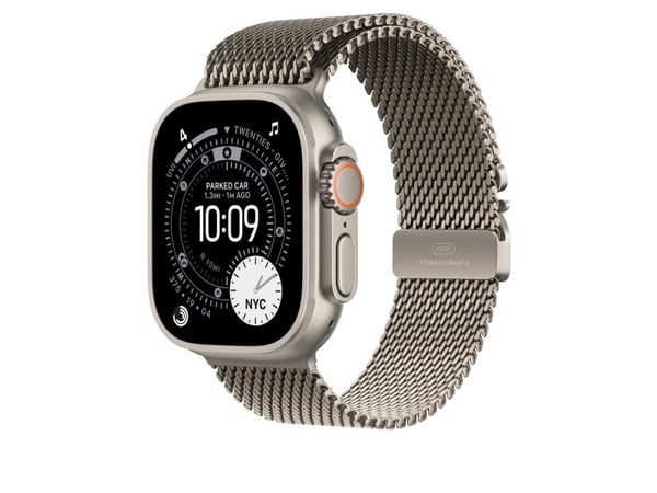 Apple - Sløyfe for smart armbåndsur - 49 mm, titanium - Liten størrelse - naturlig - for Watch Hermès Series 9, SE 3, Series 10, Series 11, Series ...