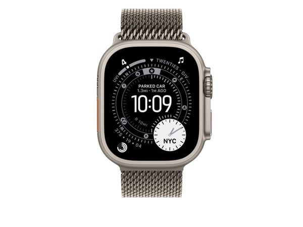 Apple - Sløyfe for smart armbåndsur - 49 mm, titanium - Liten størrelse - naturlig - for Watch Hermès Series 9, SE 3, Series 10, Series 11, Series ...