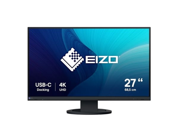 EIZO FlexScan EV2740S-BK - Med FlexStand - LED-skjerm - 27" - 3840 x 2160 4K - IPS - 350 cd/m² - 1000:1 - 6 ms - HDMI, DisplayPort, USB-C - høyttal...