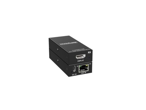 Vivolink VLHDMIEXT60, 4096 x 2160 piksler, AV-sender og -mottaker, 60 m, Koblet med ledninger (ikke trådløs), Svart
