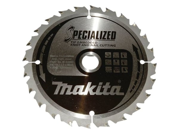 MAKITA sågklinga 165x20x24T SPECIALIZED för media (med inlägg och segment)