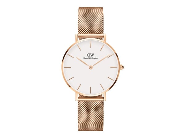 Daniel Wellington Classic Petite Melrose - Armbandsur - kvarts - analog - guldrosa - äggskalsvit