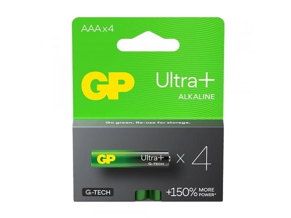 GP Ultra Plus - Batteri 4 x AAA - Alkalisk