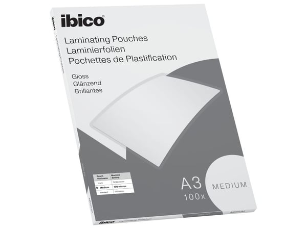 Ibico 627312, Läpinäkyvä, Kiiltävä, A3, Thermal, 0,1 mm, 100 kpl