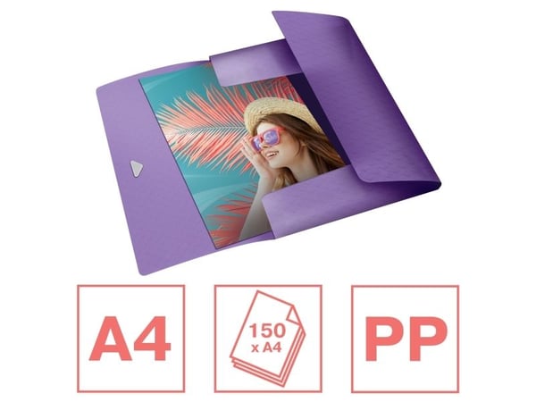 Esselte Colour'Breeze - 3-fliksmappe - for A4 (210 x 297 mm) - kapasitet: 150 ark - translucent lavendel