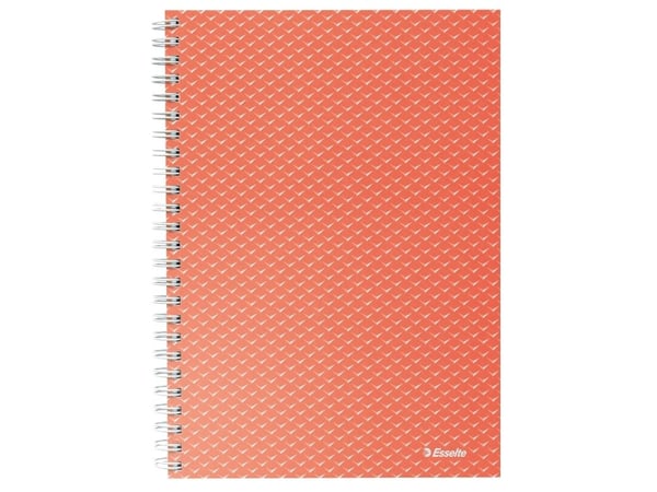 Esselte Colour'Breeze - Notatbok - trådbundet - A5 (148 x 210 mm) - 80 ark / 160 sider - kvadratisk - 2 hull - korall - papp