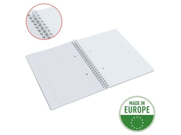 Esselte Colour'Breeze - Notatbok - trådbundet - A5 (148 x 210 mm) - 80 ark / 160 sider - kvadratisk - 2 hull - korall - papp