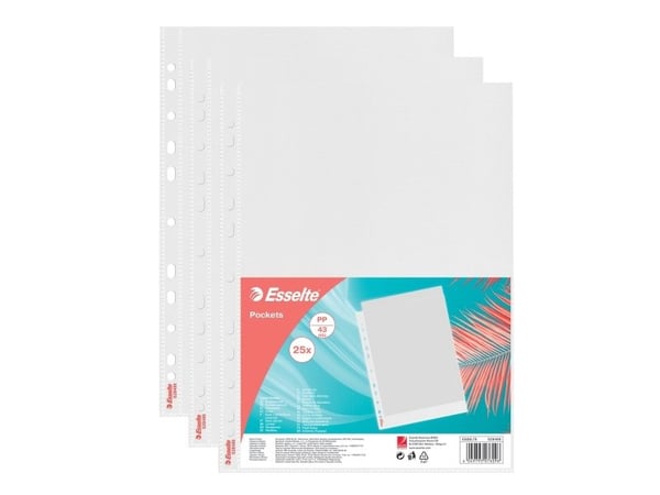 Esselte A4-fickor PP OP 25 st Esselte Colourbreeze