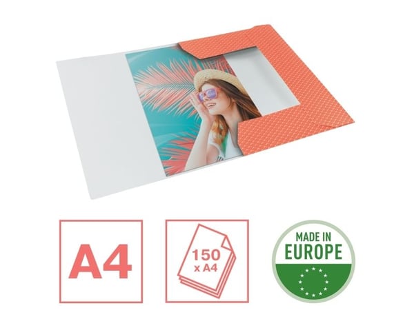 Esselte Colour'Breeze - 3-fliksmappe - for A4 (210 x 297 mm) - kapasitet: 150 ark - Korall