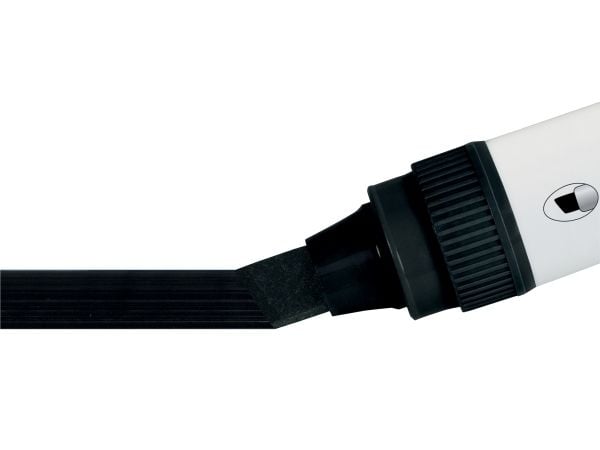 Nobo Glide whiteboardtusj, bred skrå spiss, 10 mm, hurtigtørkende blekk, svart, 4 stk.
