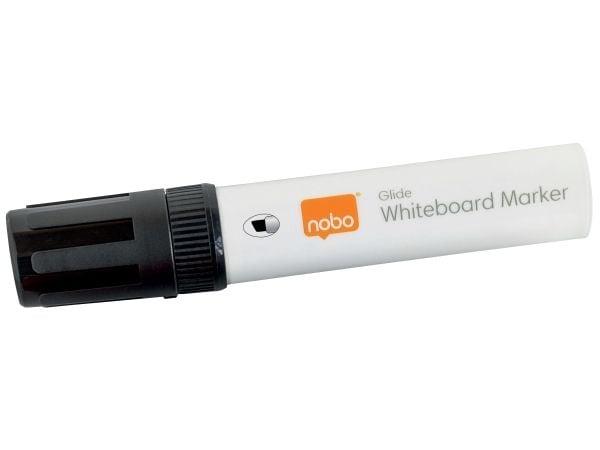 Whiteboardtusj Nobo Glide Jumbo med skrå spiss - hurtigtørkende blekk - med 4 stk. assorterte farger