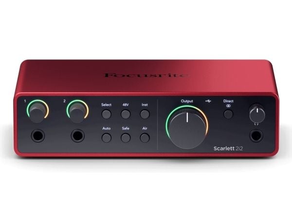 Focusrite Scarlett 2i2, Työpöytä, musta, Punainen, USB, USB Type-C, 69 dB, 16 dBu