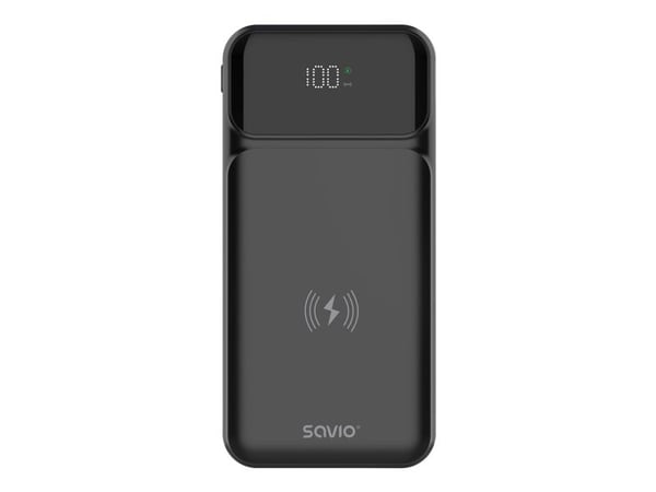 Savio BA-09, 37 mAh, Lithium Polymer (LiPo), Power Delivery, Trådløs lading, 5 V, Svart