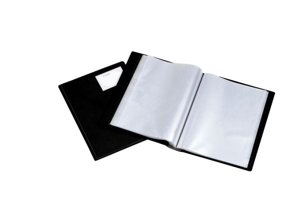 Esselte 54674, Esittelykansio, A4, Muovi, Polypropeeni (PP), Polyvinyylikloridi (PVC), musta, 24 taskua, 240 mm