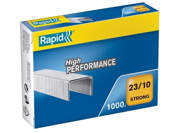 Rapid Heftestift Strong 23/10 Galvanisert Eske/1000, 23/10, 1 cm, 23/10, Galvanisert metall, Metallisk, 56 mm