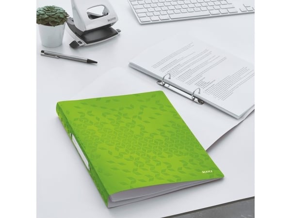 LEITZ ringperm WOW, DIN A4, PP, grønn metallic, 2 ringer 2 ringer rivemekanisme, ryggbredde: 32 mm, ringdiameter: - 1 stk (4257-00-54)