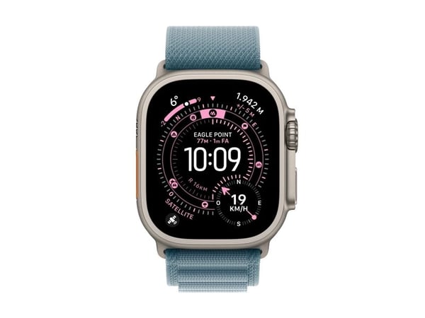 Apple Watch Ultra 3 GPS + Cellular 49mm Natural Titanium Case with Light Blue Alpine Loop - Large