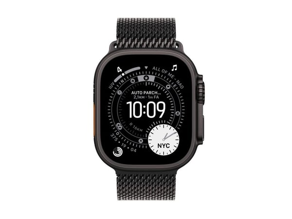 Apple Watch Ultra 3 GPS + Cellular 49mm Black Titanium Case with Black Titanium Milanese Loop - Medium