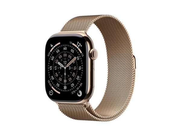 Apple Watch Series 11 GPS + Cellular 46mm Gold Titanium Case with Gold Milanese Loop - M/L