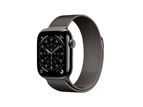 Apple Watch Series 11 GPS + Cellular 42mm Slate Titanium Case with Slate Milanese Loop