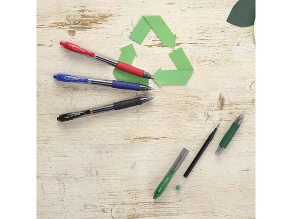 Pilot G-2 GREEN PACK, Uttrekkbar gelépenn, Sort, Sort, Medium, Rund, 0,39 mm