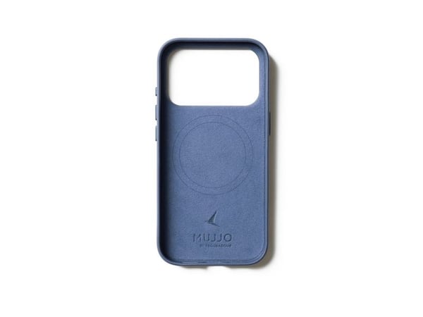 Mujjo Nahkakotelo - Nahkakotelo iPhone 17 Pro:lle, joka on yhteensopiva MagSafe-järjestelmän kanssa (monacon sininen)