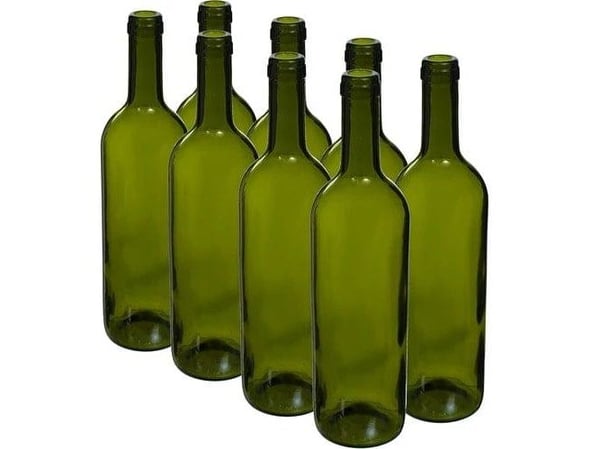 Lasipullo 0,75 l setti oliivi ilman kantta 8 kpl.