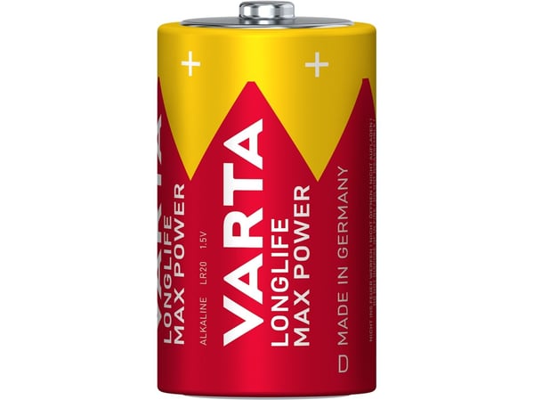 Varta 04720 101 422, LR20, Alkali, 1,5 V, 2 kpl, Punainen, Keltainen, Saksa