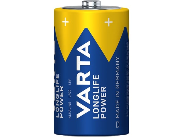 Varta 4920, Oppladbart batteri, LR20, 1,5 V, 4 stykker, Blå, 61,5 mm