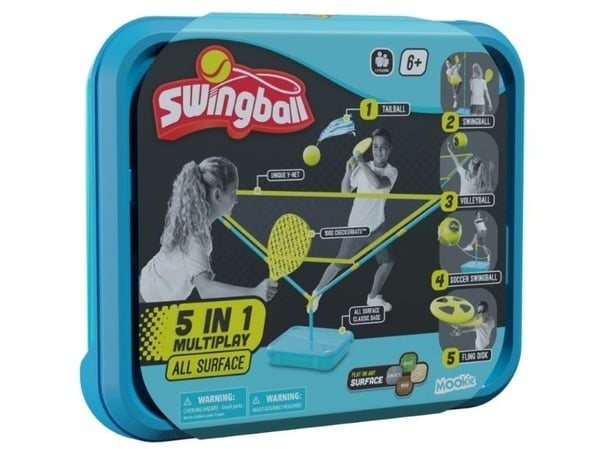 Swingball 5-i-1 Tailball + stangtennis + volley + fotball + kasteskive Swingball 5-i-1 Tailball + stangtennis + volley + fotball + kasteskive