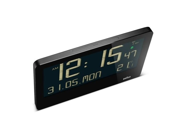 Braun BC14B-DCF, Vegg/bord, Radiostyrt klokke, Rektangel, Svart, LCD, Batteri