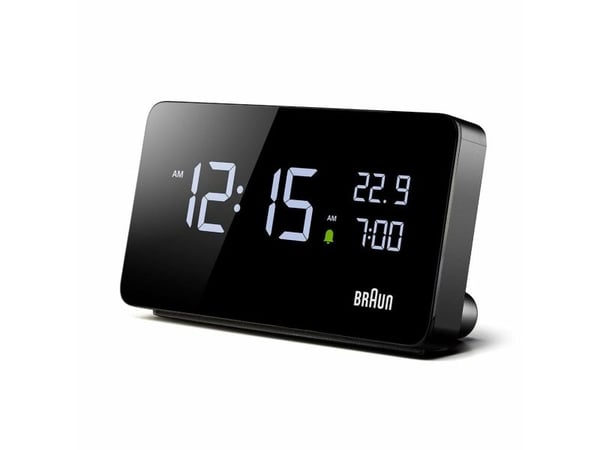 Braun Uhren bord/vekkerklokke, digitalt display, datovisning, alarmfunksjon, belysning (67707)