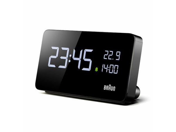Braun Uhren bord/vekkerklokke, digitalt display, datovisning, alarmfunksjon, belysning (67707)