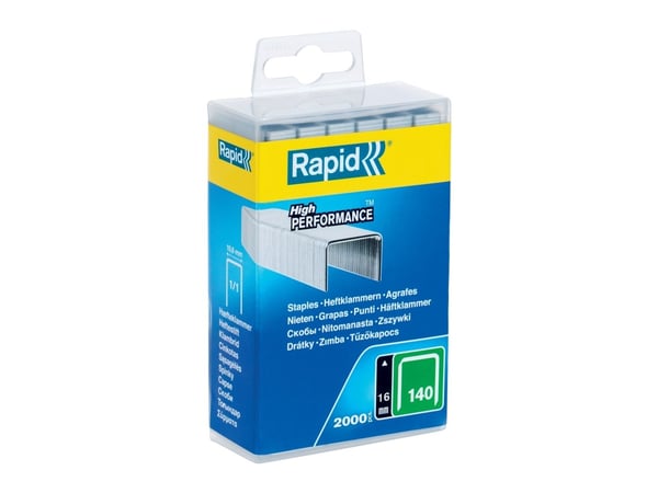 Rapid 5000091, Pakke med stifter, 1,6 cm, 2000 stifter, Metallisk, Teppe, R214, PS111