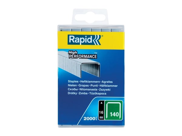 Rapid 5000091, Pakke med stifter, 1,6 cm, 2000 stifter, Metallisk, Teppe, R214, PS111