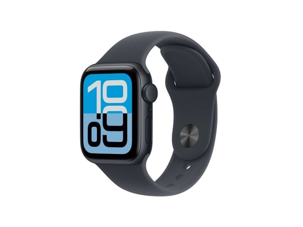 Apple Watch SE 3 (GPS) - 40 mm - midnattsaluminium - smart klocka med sportband - fluoroelastomer - midnatt - bandstorlek: S/M - 64 GB - Wi-Fi 4, B...