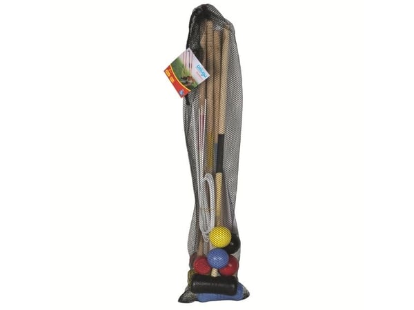 Junior krocket i tre, 4 spillere, 6 porter. Nettoppemballasje - lengde 55 cm