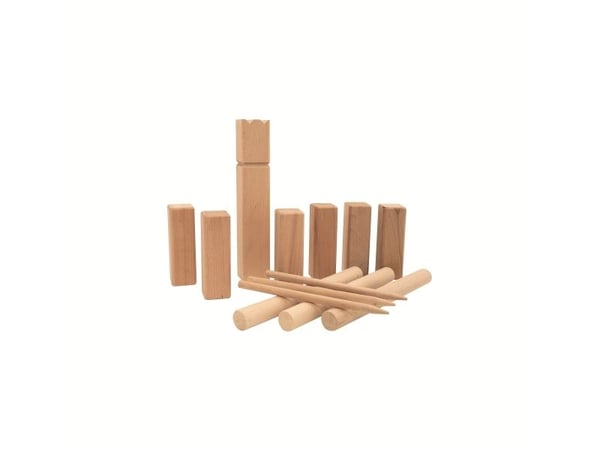 Kongespill/Kubb i tre - 25x4,5 cm (med oppbevaringsveske)