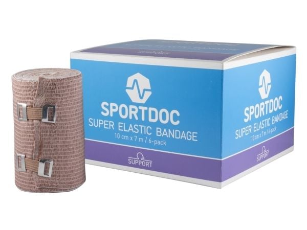 Superelastisk bandasje 10 cm x 7 m (6-pak i boks)