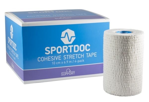 Cohesive stretch tape 7,5 cm x 6,9 m - elastisk og selvklebende 4 stk