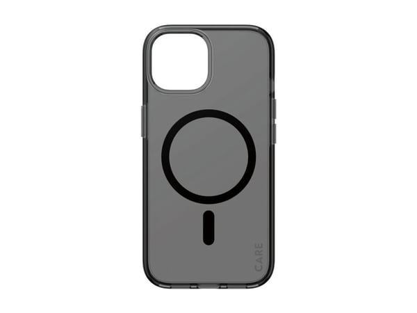 CARE by PanzerGlass Urban Combat - Baksidedeksel for mobiltelefon - MagSafe-samsvar - plastikk - røykfarget, svart - for Apple iPhone 15